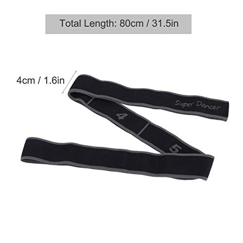Exercise Strap Yoga Stretch Assist Strap with 8 Numbered Loops, Band for Yoga Pilates Dance and Gymnastics Workout, People Dancing Assistance(Grey)