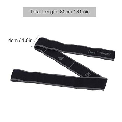 Exercise Strap Yoga Stretch Assist Strap with 8 Numbered Loops, Band for Yoga Pilates Dance and Gymnastics Workout, People Dancing Assistance(Grey)