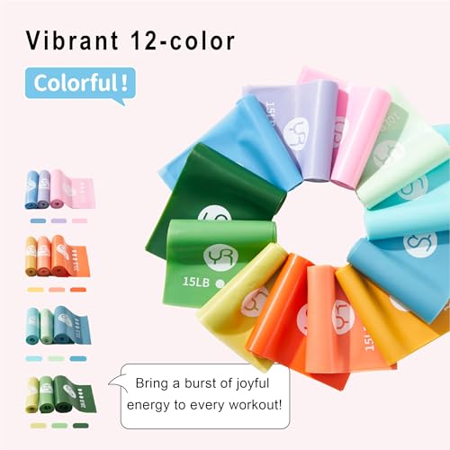 Resistance Bands Non Slip Elastic Stretch Bands for Men Women - color: Bright colors