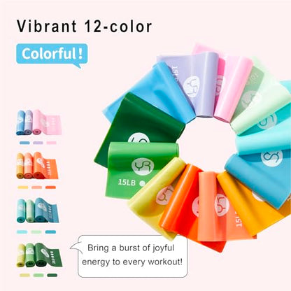 Resistance Bands Non Slip Elastic Stretch Bands for Men Women - color: Bright colors