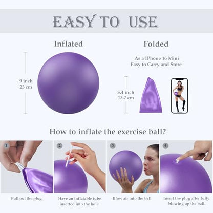 PL-0003 Soft Exercise Ball, Anti-Burst Yoga Ball Chair Supports 2200lbs PL-0003 - color: Purple