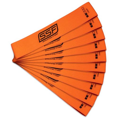 Serious Steel Fitness Fabric Mini Loop Non-Slip Resistance Band Set | Warm-Up, Physical Therapy, Glute Training, Speed and Agility Exercise Bands - color: Level 2 - Light (Orange)