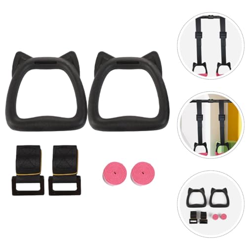 BESTonZON Professional Gymnastics Rings with Adjustable Straps, 2m Rope Length, Exercise Equipment for Pull-up and Bodybuilding Training, 1 Pair Set for Gymnastics and Fitness