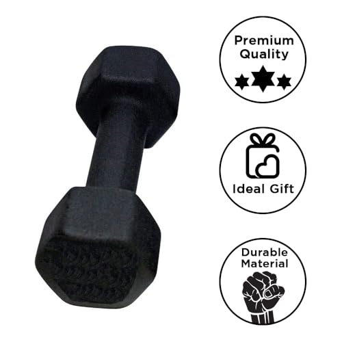 Neoprene Dumbbell, Single Weight for Strength Training, Muscle Toning, and Rehab, Non-Slip Grip & Anti-Roll Design