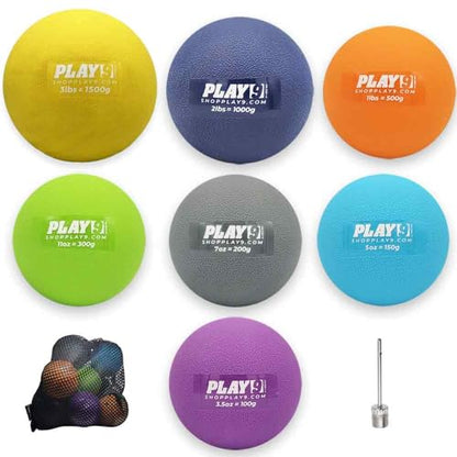 | Plyometric Weighted Balls for Baseball | Soft Weighted Medicine Ball for Baseball, Softball, Pilates, Yoga Physical Therapy Pitching and Velocity Training (7 Pack)