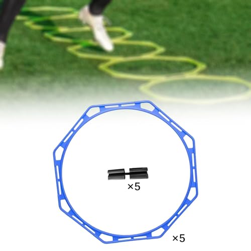5 Pieces Agility Training Rings Portable Multifunction Exercise Rings Footwork Workout Basketball Football Engineering PP Material Suitable for