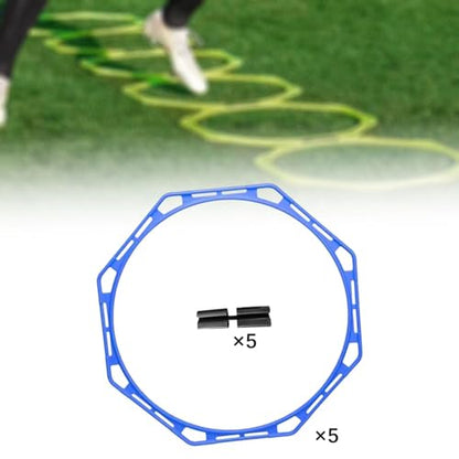 5 Pieces Agility Training Rings Portable Multifunction Exercise Rings Footwork Workout Basketball Football Engineering PP Material Suitable for
