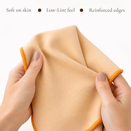 OCENA Women’s Pocket Sweat Towel Set for Face & Hands, 5-Pack Quick-Dry Microfiber Handkerchiefs, Small Gym Towel for Yoga, Pilates, Travel, 10 x 10 in, Sand Dune Beige