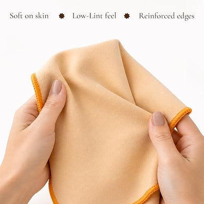 OCENA Women’s Pocket Sweat Towel Set for Face & Hands, 5-Pack Quick-Dry Microfiber Handkerchiefs, Small Gym Towel for Yoga, Pilates, Travel, 10 x 10 in, Sand Dune Beige