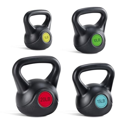 NEWBULIG Hard Kettlebell Set, Strength Training Kettlebells, Fitness Equipment, Durable Concrete Core, HDPE Shell, Multi-Level Workout Equipment for Home Gym & Outdoor
