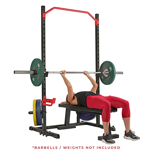 Sunny Health & Fitness Multifunctional Strength Training Home Gym – Complete Workout Equipment with Training Attachments, Optional Squat Stand, Power Rack Cage, Adjustable Incline Bench - style: Premium Rack