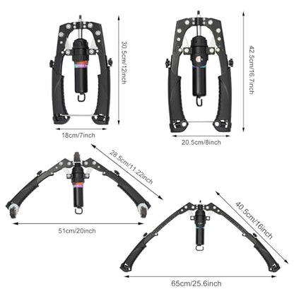 Mymus CoreFlex Twister Pro, Hydraulic Power Chest Press Machine, All-in-One Adjustable Hydraulic Arm Exerciser Twister Bar, 22-440lbs, 2-in-1 Chest Trainer with Ab Roller Wheel