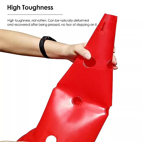 Height Adjustable Hurdles, Professional Hurdle Cone Set, Adjustable Training Cones and Agility Poles, Multi-Sports Practice Equipment for Kids Pets Adult, Round Cones+1m Pole