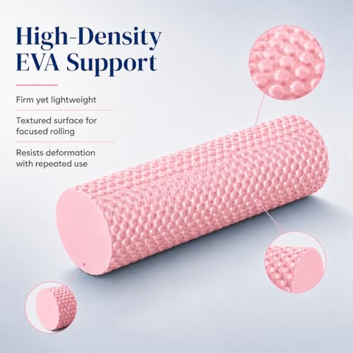 Foam Yoga Column, 2026 Upgrade Eva Long Foam Rollers with Trigger Point, Standard Foam Roller High-Density Massage Roller for Home Gym Travel Muscle Relif (Pink) - color: Pink