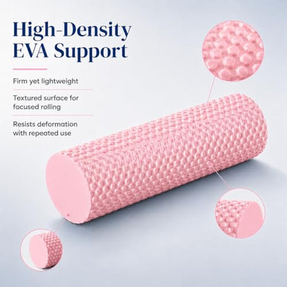 Foam Yoga Column, 2026 Upgrade Eva Long Foam Rollers with Trigger Point, Standard Foam Roller High-Density Massage Roller for Home Gym Travel Muscle Relif (Pink) - color: Pink