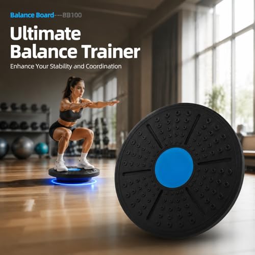 Plastic Balance Board, Anti Slip Exercise Stability Trainer, Core Strength Training - Durable Material, Non Slip Design, Home Gym Workout and Injury Recovery
