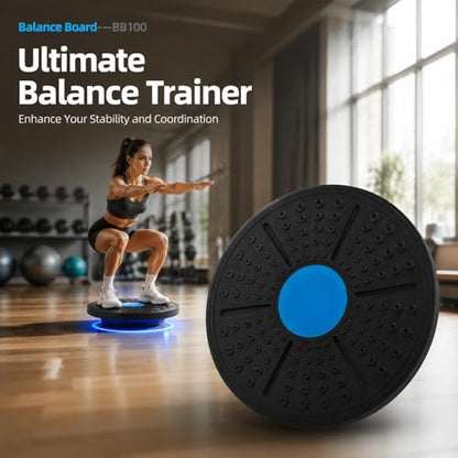 Plastic Balance Board, Anti Slip Exercise Stability Trainer, Core Strength Training - Durable Material, Non Slip Design, Home Gym Workout and Injury Recovery