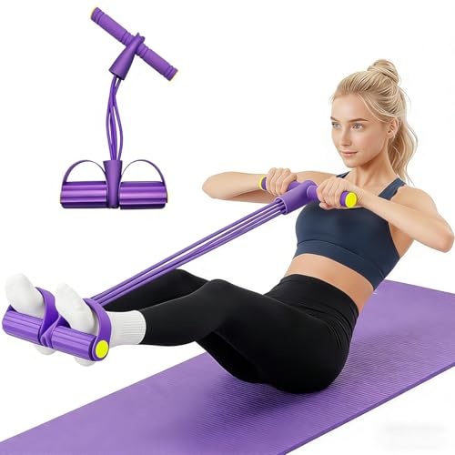Pedal Resistance Band with Handle, 6-Tube Elastic Yoga Pedal Puller, Multifunction Tension Rope for Home Gym Arm and Waist Training Pedal Band