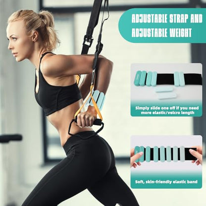 Ankle Weights for Women Men, Silicone Wrist Weights Set of 2 - Wearable Leg Weights/Arm Weights Ideal for for Home Gym Workout, Running, Yoga, Pilates, Barre, Exercise, Strength Training