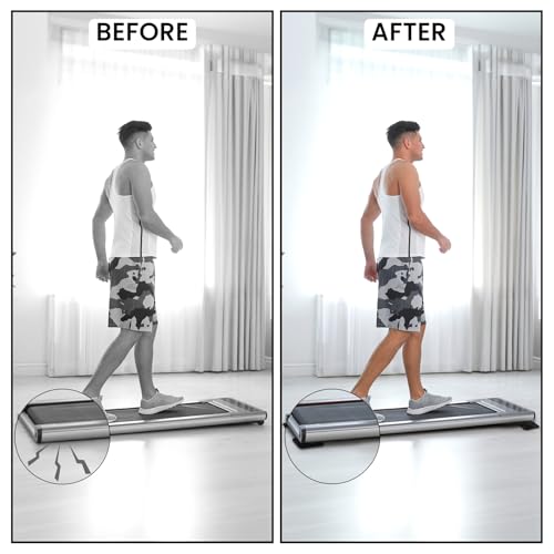 12 Pieces Treadmill Mat Pads, 4'' x 4'' x 0.2'' Non Slip Exercise Equipment Mats with Double-sided Silicone Coating, Anti-vibration Bike Mat for Hard Wood Carpet Floors, Walking Pad