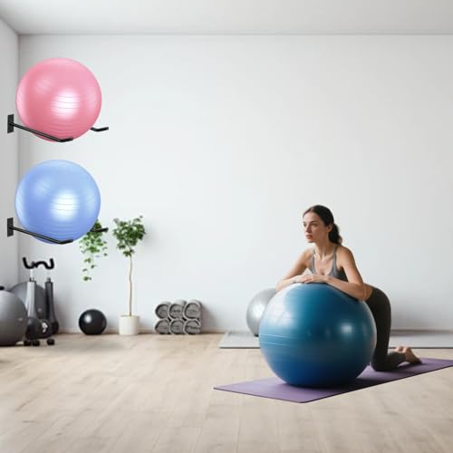 2-Pack Medicine Ball Racks, Wall Mount Holders for Exercise and Yoga Balls