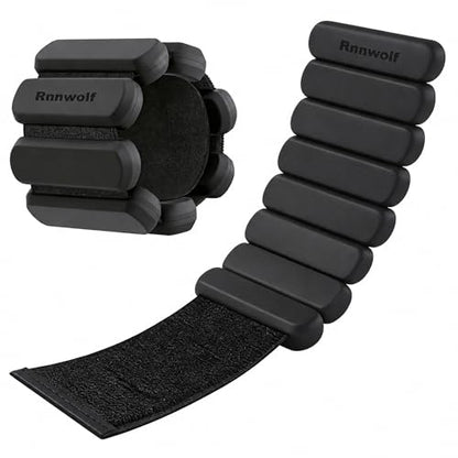 Wrist Ankle Weights for Women Men Workouts, 2lbs per Pair - color: Black