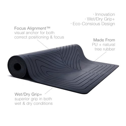 agoy PRO+ WARRIOR - Premium Non-Slip Yoga Mat – Eco-Conscious Design - PU Mat With Wet/Dry Grip+ - Focus Alignment - Lazer-Etched Technology - A Portable Standard Size Mat for All Styles of Yoga