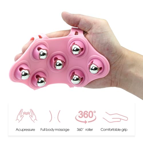 Massage Ball Roller, Hand Held Massager, Trigger Point Ball, Back & Foot Massager - Pink - color: Pink