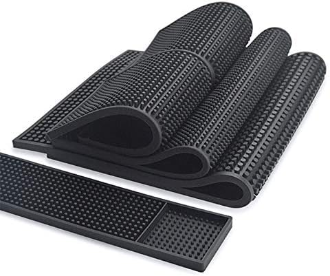 Rubber Service Bar Mat, Anti-slip12 x 6" Rubber Bar Spill Mat, 2 Pcs Premium PVC Pad for Kitchen, Restaurant, Countertop, Hotel, Beverages(2Pcs) - size: (12" x 6" -2Pcs)