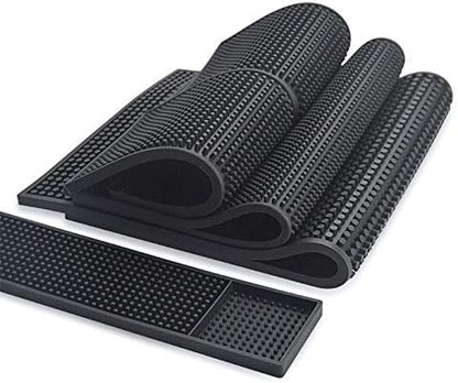 Rubber Service Bar Mat, Anti-slip12 x 6" Rubber Bar Spill Mat, 2 Pcs Premium PVC Pad for Kitchen, Restaurant, Countertop, Hotel, Beverages(2Pcs) - size: (12" x 6" -2Pcs)