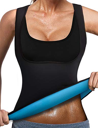 Women Neoprene Sweat Vest for Women Sauna Suit Hot Sweat Waist Trainer Vest Slimming Body Shaper - color: Black, size: Medium