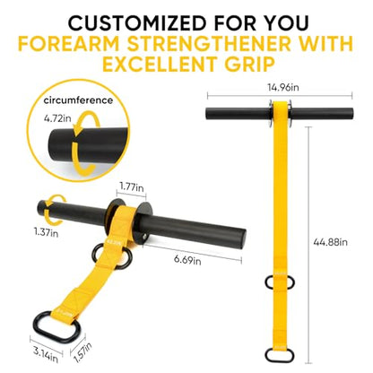 Forearm Strengthener and Wrist Roller, 43.3 inch Or 51.2 inch Ultra Strong Nylon Webbing, Forearm Exerciser with Quick Locking Mechanism, Ideal for Hand, Wrist and Forearm Strength Training