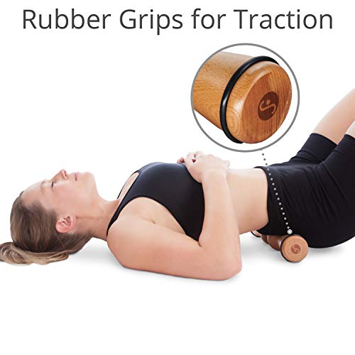 Body Back FSA Eligible Wood Back Roller, Spine Stretcher & Aligner, Ma Roller, Back Cracker for Back Pain Relief and Muscle Recovery, Manual Back Massager, Wood Therapy Massage Tool (15 inch)