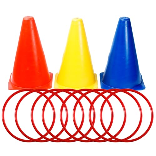24 Pcs Plastic Ring Toss Game Carnival Rings Outdoor Toss Rings for Speed and Agility Practice Games, Bridal Shower Game, Game Booth