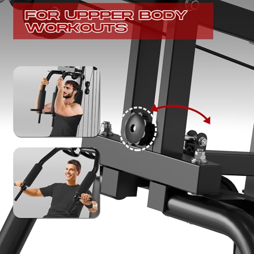 Gym Machine System, Multifunctional Weight Machine, Full Body Workout Station Exercise Equipment with 100LBS Weight Stack, All in One Home Gym with Pulley System for Strength Training
