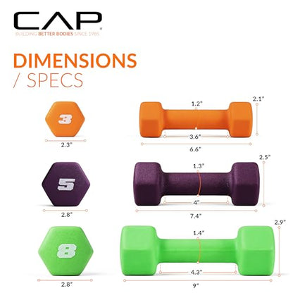 CAP Barbell Neoprene Dumbbell Weights Pairs & Sets | Color Series - style: 32 lb Set