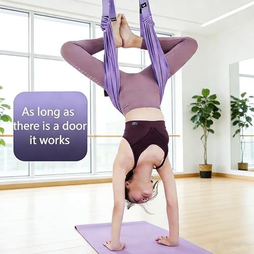 Aerial Yoga Stretching Strap - Adjustable Yoga Straps for Stretching, Flexibility & Inversion Training | Portable with Pouch for Pilates, Ballet, Gymnastics