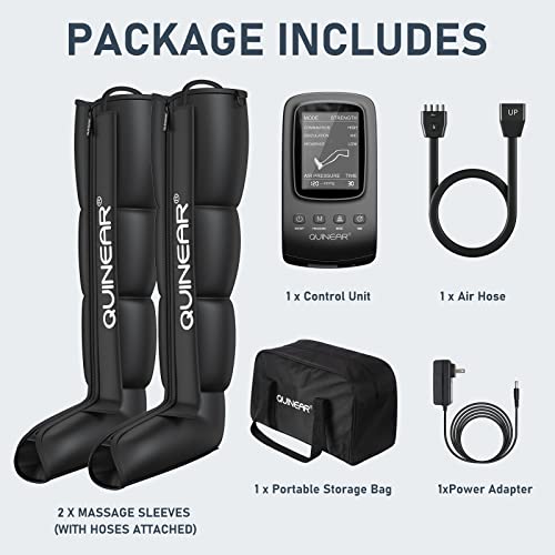 QUINEAR Leg Recovery Compression System for Athlete Post Workout, Professional Sequential Device for Massage Therapy, Foot and Leg Recovery Boots, Improve Circulation Reduce Muscle Soreness (Medium) - size: Medium