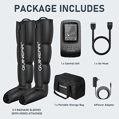 QUINEAR Leg Recovery Compression System for Athlete Post Workout, Professional Sequential Device for Massage Therapy, Foot and Leg Recovery Boots, Improve Circulation Reduce Muscle Soreness (Medium) - size: Medium