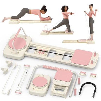 Pilates Reformer Board, Foldable Reformer for Full Body Exercise, Portable Pilates Equipment for Home Gym – Improve Posture & Flexibility