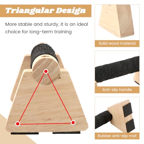 Wood Parallettes Bars for Home Workout, Push Up Bars & Dip Stands, Wooden Calisthenics Equipment Handstand Blocks for Strength Training, Rehabilitation & Gymnastics - size: 25cm
