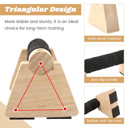 Wood Parallettes Bars for Home Workout, Push Up Bars & Dip Stands, Wooden Calisthenics Equipment Handstand Blocks for Strength Training, Rehabilitation & Gymnastics - size: 20cm