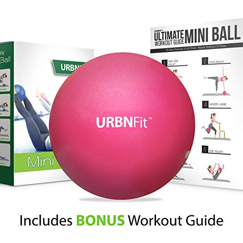 URBNFit Mini Exercise Ball 9” – Small Pilates & Yoga Stability Ball for Core Strength, Balance, Pregnancy & Physical Therapy – Anti-Burst Swiss Ball w/Quick Pump – Home, Office, Gym