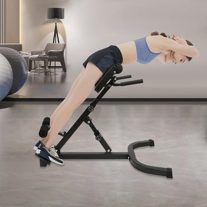 Compact Adjustable Weight Bench for Full Body Strength Training, Ab/Back Hyper Roman Chair, Adjustable Ab Sit up Bench for Home Gym Fitness