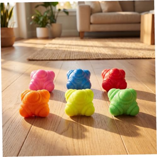 Garneck 6pcs Hexagonal Reflex Balls Reaction Training Balls for Fitness Agility Exercise Hand-Eye Coordination
