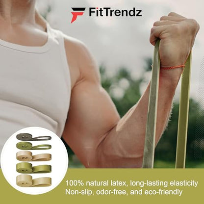 Resistance Bands - Natural Latex Pull Up Assist Bands - Workout Bands - Exercise Bands - Elastic Bands - Home Gym Bands for Strength Training, Stretching, Muscle Building, Physical Therapy - color: Green Latex Bands