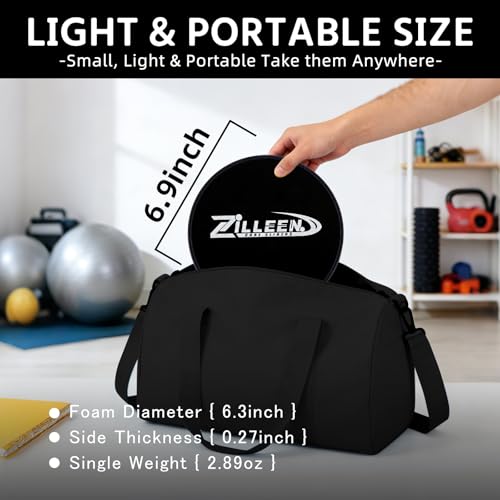 ZILLEEN Exercise Sliders for Working Out Fitness Discs for Pilates Women Men, 2 Pack - color: Black