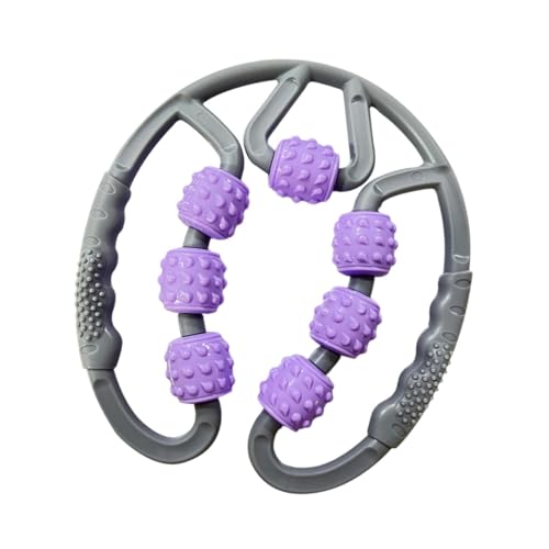 Portable Muscle Roller for Legs 7 Wheel Design for Thighs and Calf Treatment, Gray Purple - color: Gray Purple