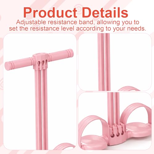 Pedal Resistance Band with Handle, Adjustable 6-Tube Foot Pedal Resistance Band, Multifunction Fitness Bands for Full Body Workout, Home Fitness Training for Abdomen, Arms, Legs & Waist