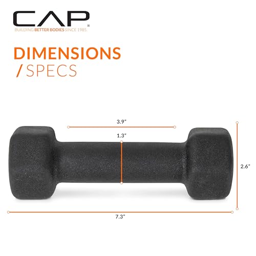 CAP Barbell Neoprene Dumbbell Weights Pairs & Sets | Black - style: 5 lb Pair